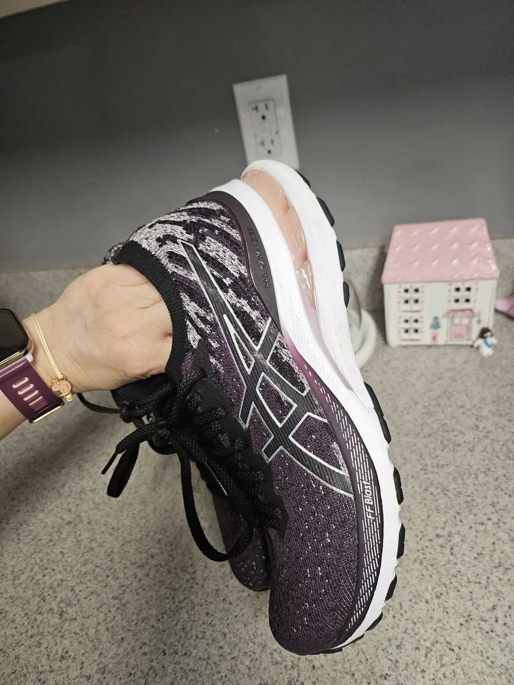 ASICS Women's Purple Knit Running Shoes